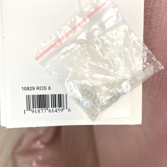 Mac Duggal Sequined Ruffled Cut Out Lace Up Gown In Rose Pink 10829 Size 8 New - Picture 14 of 16